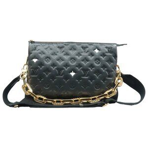100% Authentic Louis Vuitton Coussin Black Monogram Leather Shoulder Bag